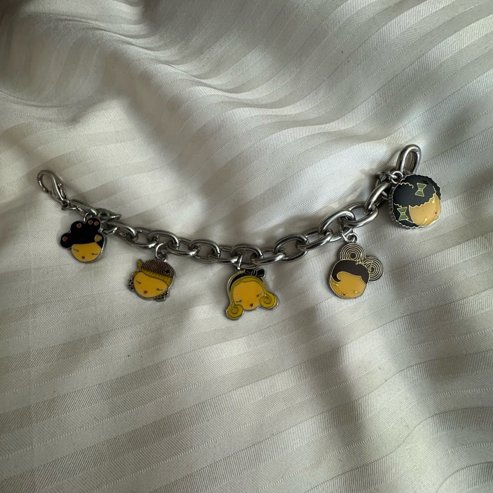 Charming Silver Bracelet with Yellow Accents